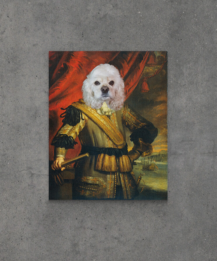 portret psa w stylu podróżnika