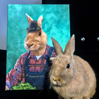 Obraz królika jako farmera
