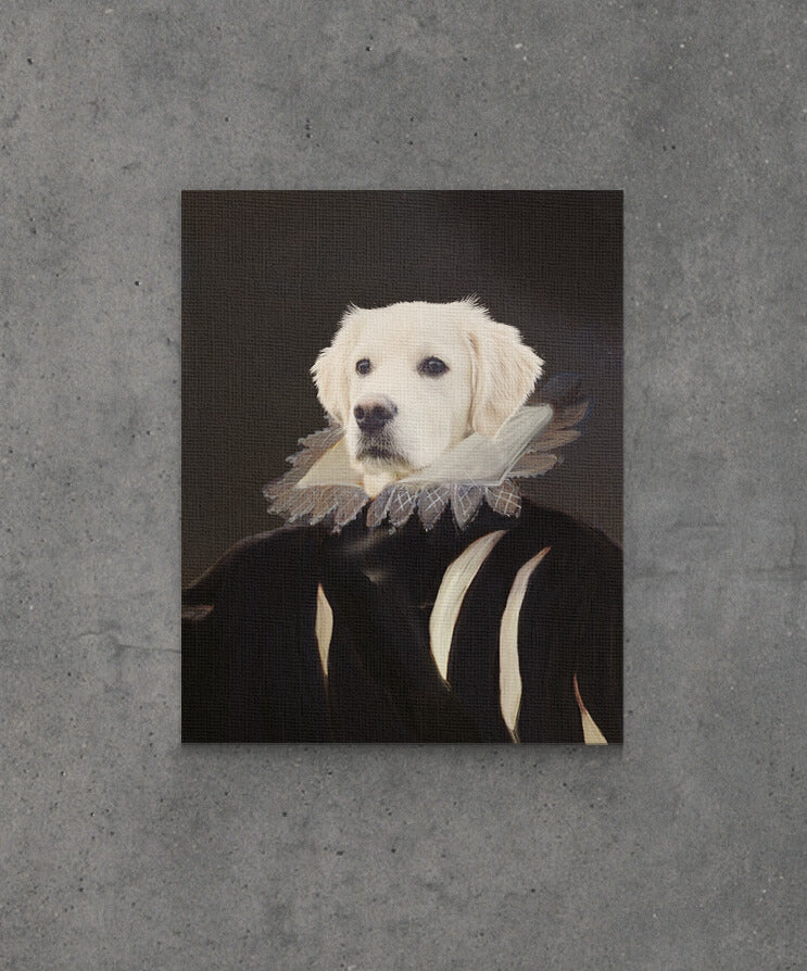 portret psa dama w czerni