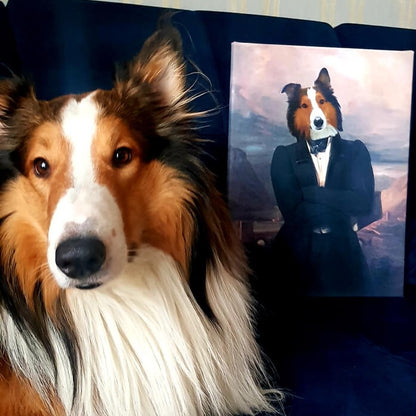 Portret psa owczarka dlugoslosego jako renesansowy poeta