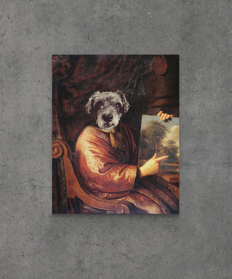 portret psa jako malarza